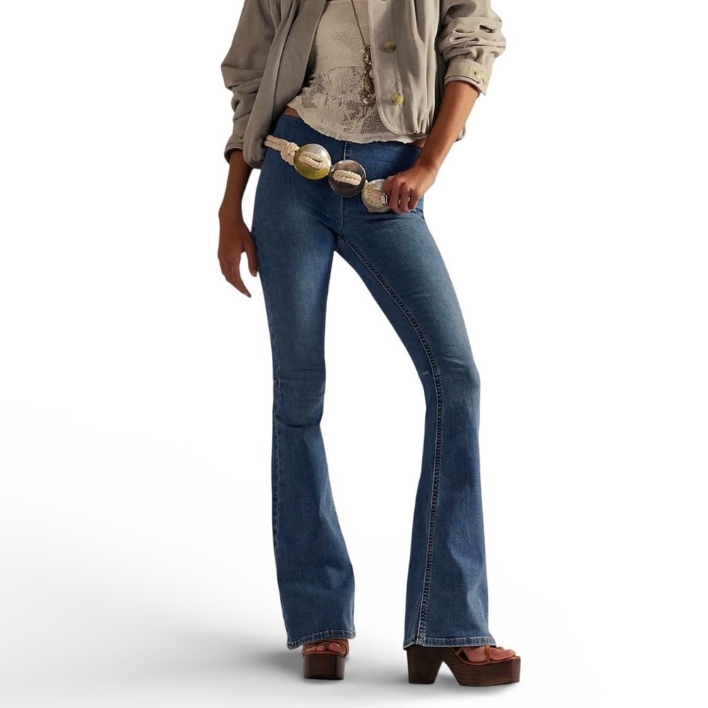 We The Free Penny Pull On Denim Flare Jeans Blue Size 28